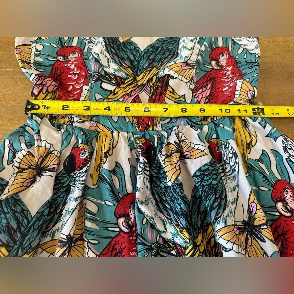 ModCloth Women’s Tropical Print Dress Small 100% Cotton - Picture 6 of 9